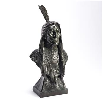MAX BACHMANN Bust of an American Indian.
